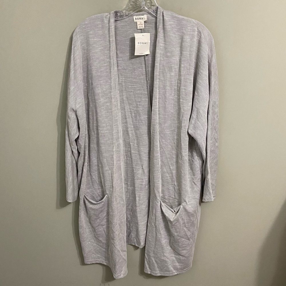 NEW Donni Sandwash Ribbed Open Cardigan - Picture 4 of 8